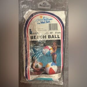 Vintage 90s Intex The Wet Set 20” Inflatable Beach Ball #59020 Pool Water toy
